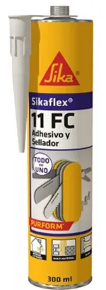 Masilla monocomponente a base de poliuretano, de elasticidad permanente, Sikaflex 11 FC Purform de Sika. Gris. Salch. (600 cm3)